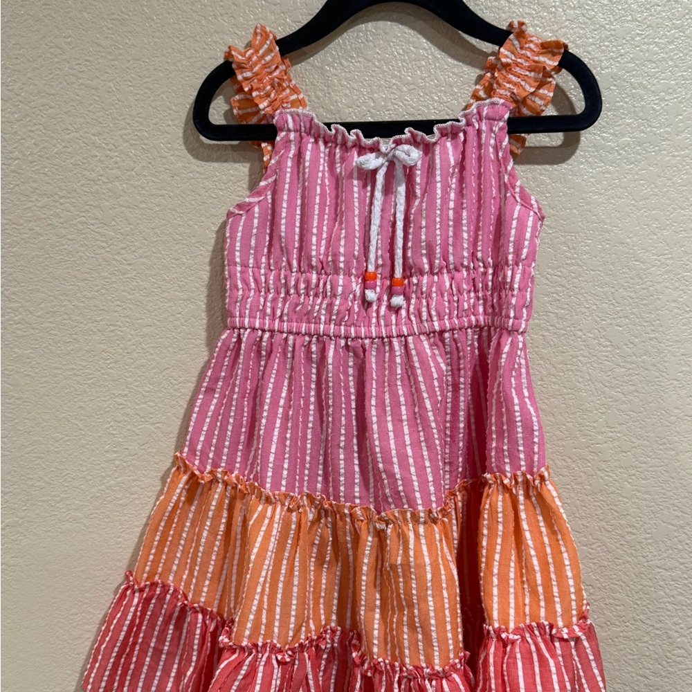 Used-Jona  Michelle Pink and Orange Striped Kids Dress